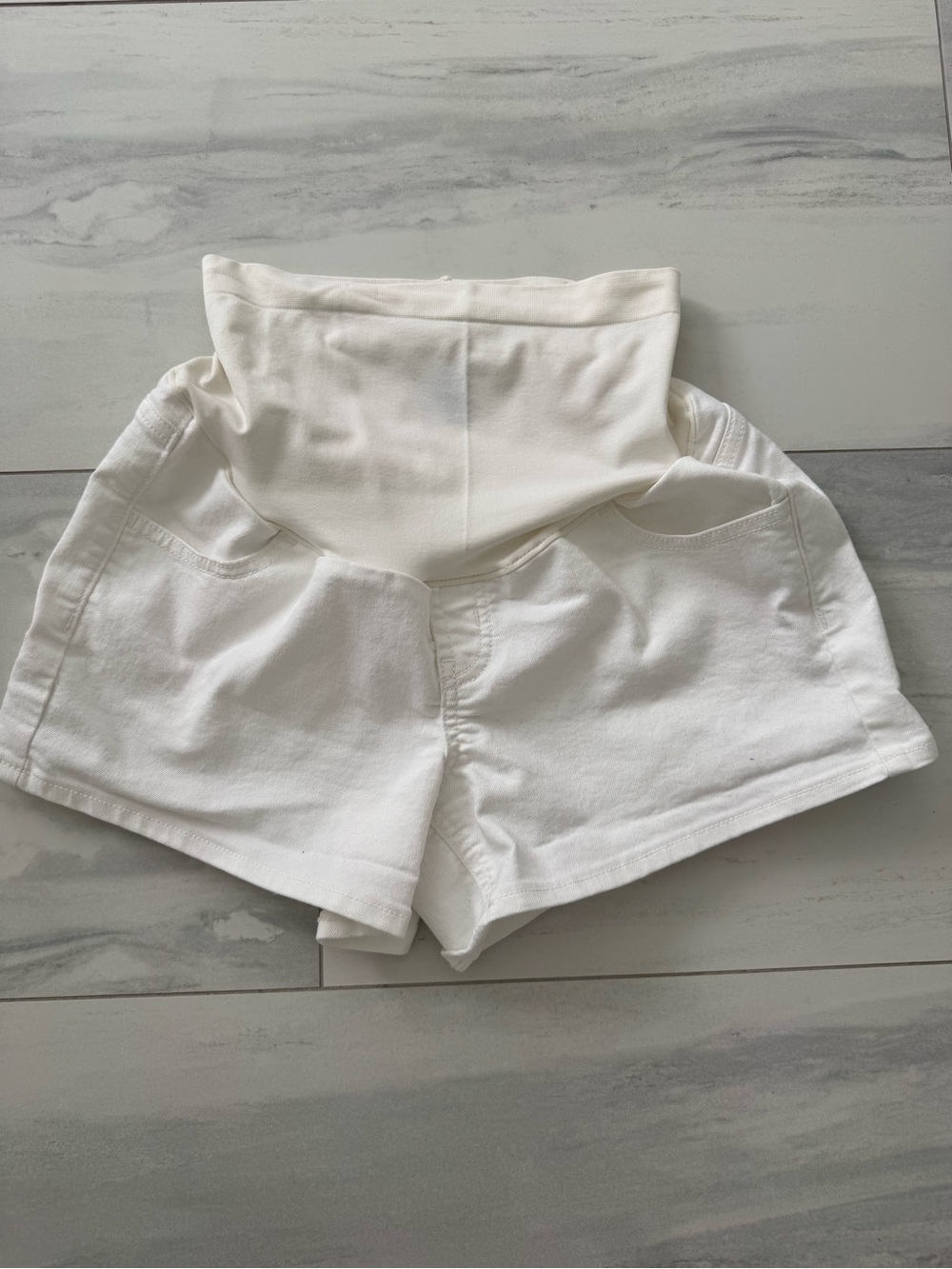 Old Navy White Maternity Jean Shorts